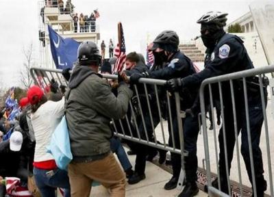 درگیری هواداران ترامپ و پلیس آمریکا مقابل کنگره